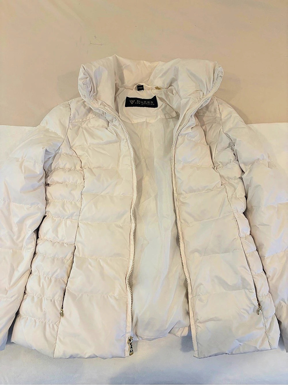 Guess White Puffer Jacket